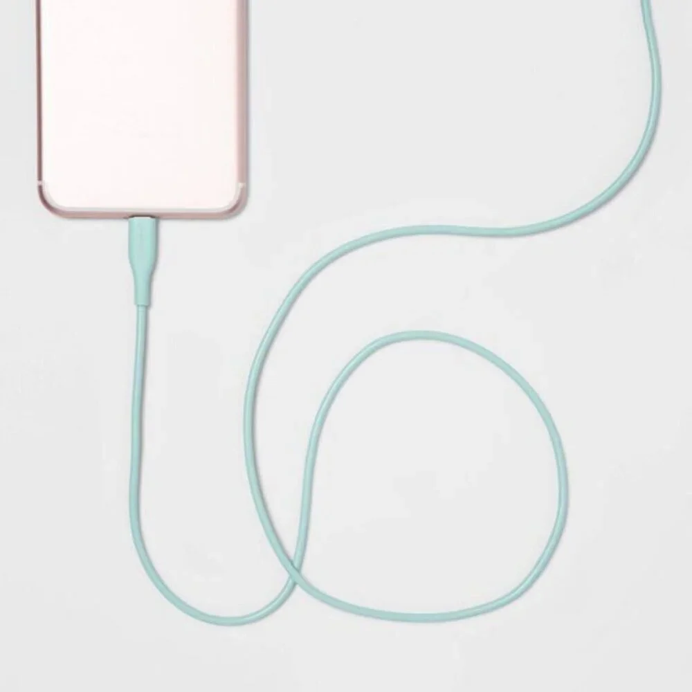 Lightning to USB-C Round Cable - Spring Teal - heyday- 3ft- Fast Charging